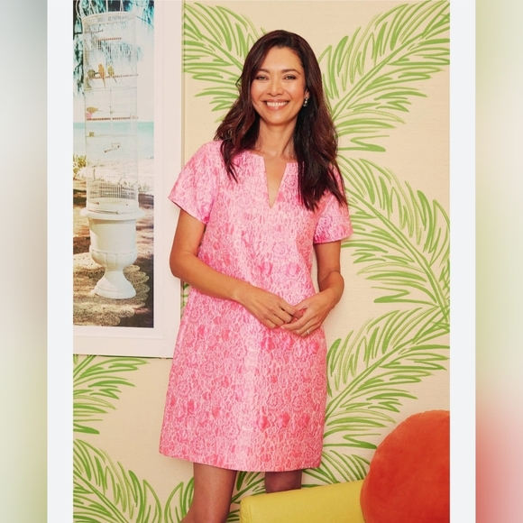 Abbey Glass Dresses & Skirts - Abbey Glass Lulu Dress Pink Bubble Jacquard